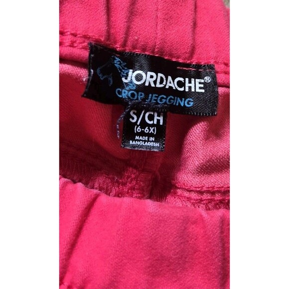Jordache Crop Jeggings Girls Size S 6 6X Coral Capri Cropped Jeans Pants Bottoms - Picture 5 of 6